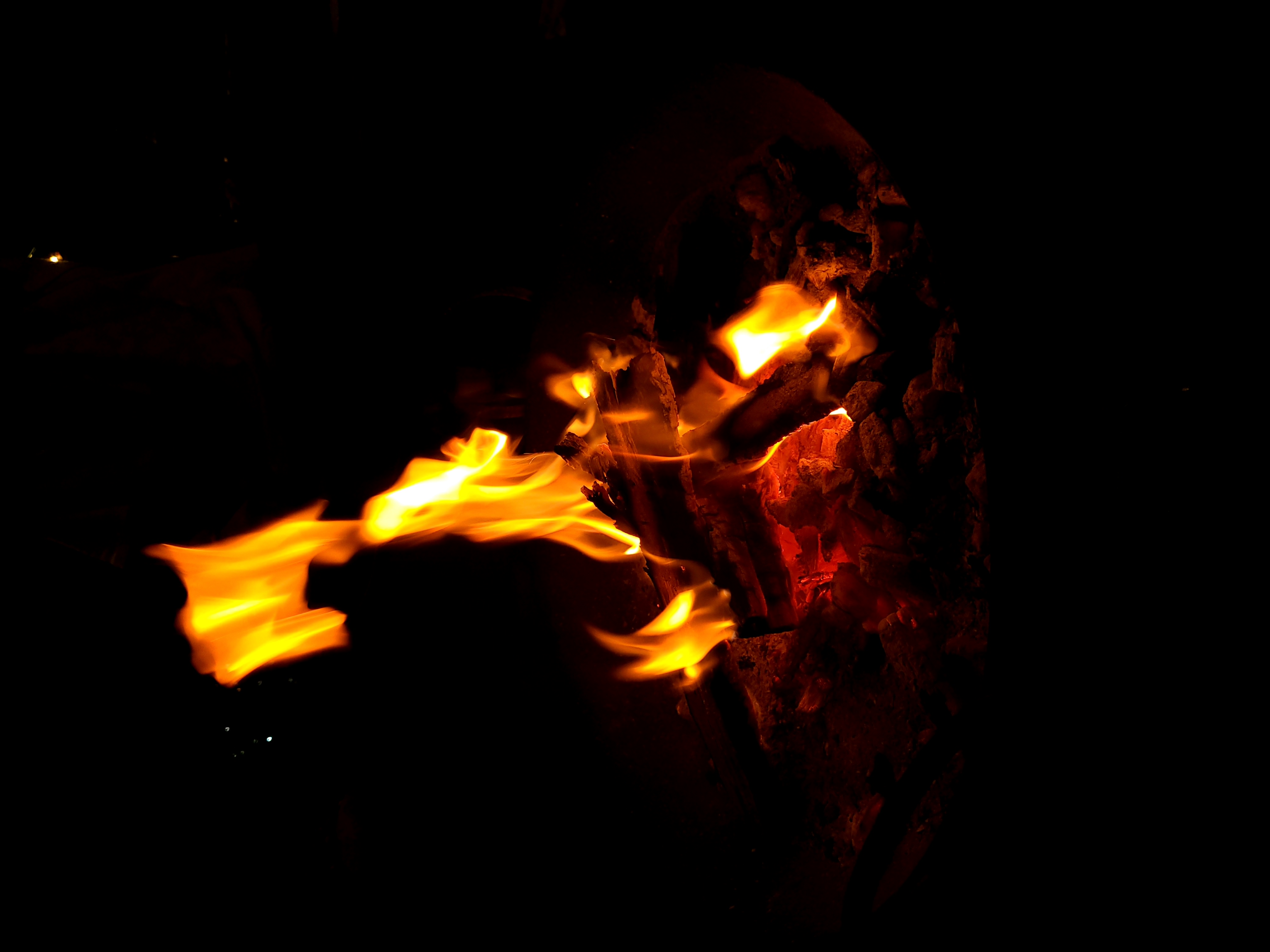 Cozy bonfire night with friends